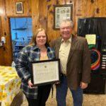Lidia Collins and father after she received Patriot of the Month